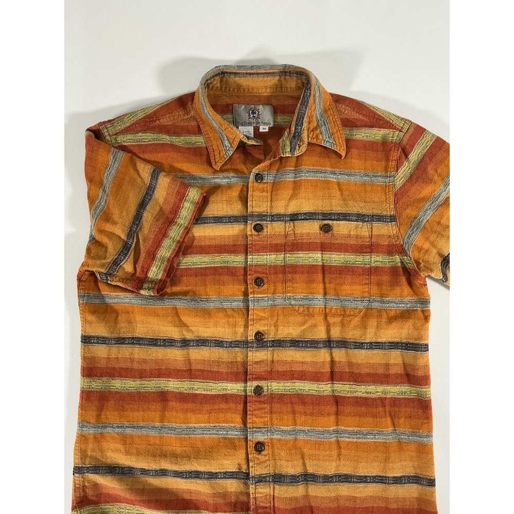VTG The Territory Ahead Striped Button Up Men's Shirt Earth Tone Unset Size M